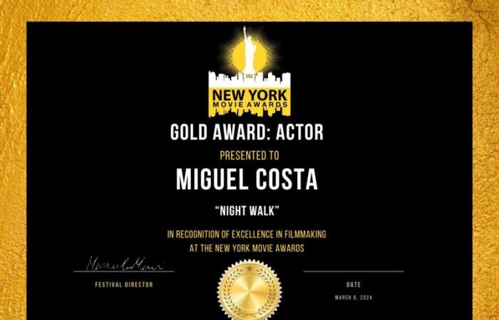 Miguel Costa receives award at New York Film Festival