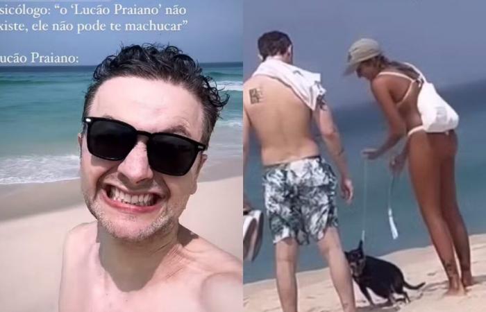 Lucas Lima is caught on the beach in Rio with a mysterious blonde