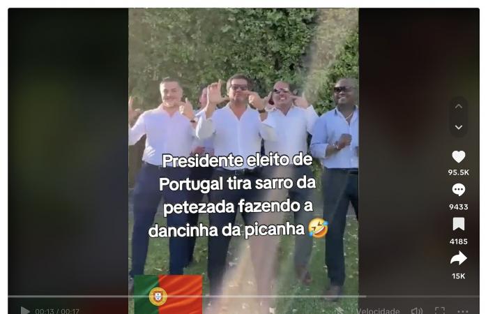 Does this video show “the elected President of Portugal” doing a “picanha dance” to make fun of Lula da Silva?