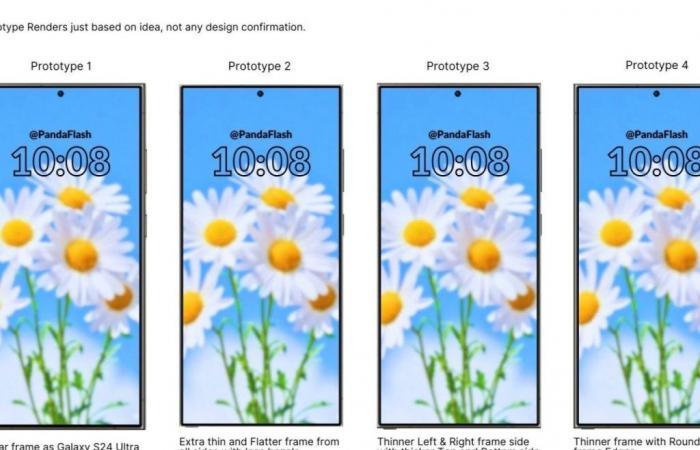 Images reveal 4 designs for the Samsung Galaxy S25 Ultra