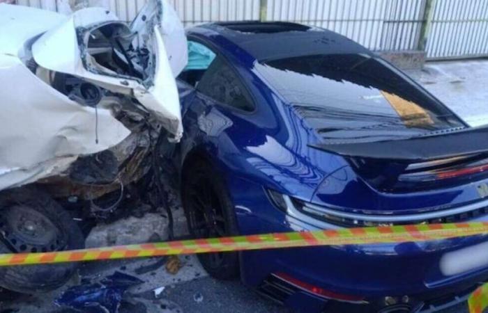 What does the defense of the Porsche driver involved in a fatal accident say?