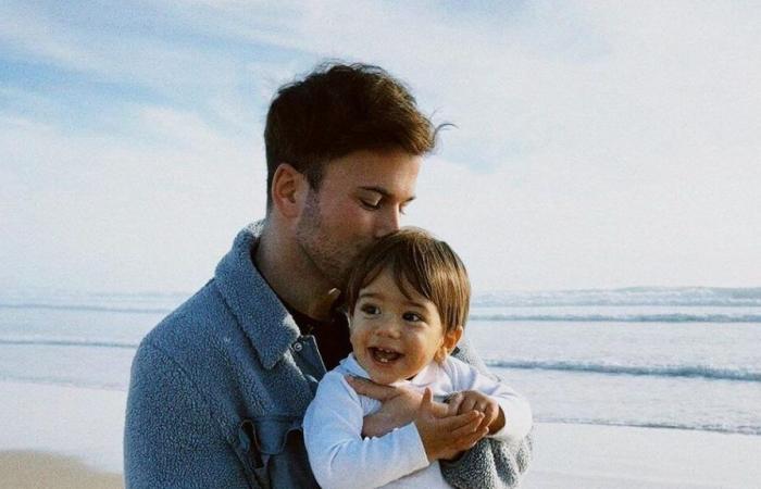 David Carreira talks to his one-year-old son in French: “Sometimes it’s a mixture”
