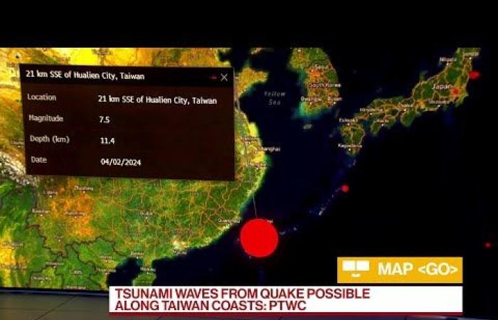 Tsunami warning – Earthquake shakes Taiwan