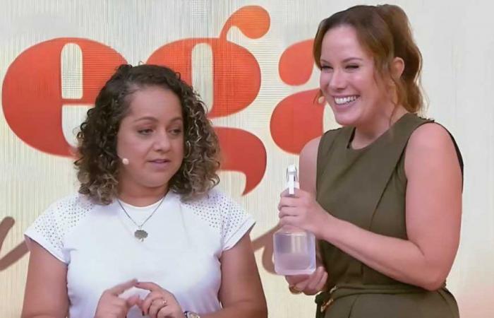 Regina Volpato laughs after ironing board collapses live on SBT