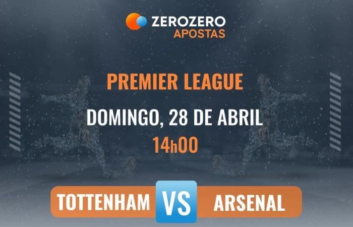 Tottenham vs Arsenal prediction 04/28/2024 :: zerozero.pt