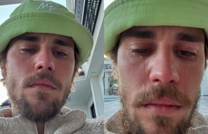 Justin Bieber worries fans by sharing photos of him crying