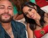 Bruna Biancardi and Mavie pose in Neymar’s giant pool