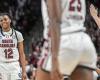 South Carolina women’s basketball vs UNC game team, TV set in March Madness