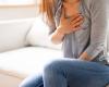 The symptom of indigestion that can be similar to a heart attack